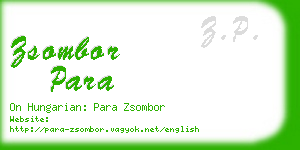 zsombor para business card